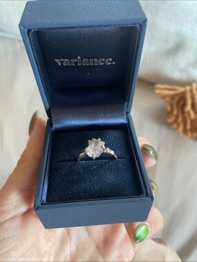 Variance Objects Pale Orange Topaz Mixed Metal Ring Size 6.5